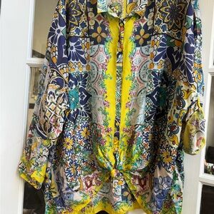 Johnny Was silk top size 1X